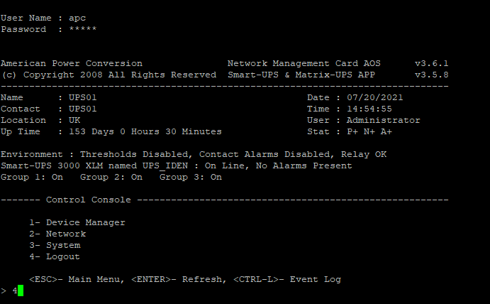 APC_UPS_Login_Telnet